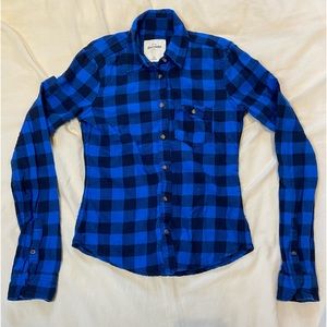 Abercrombie Kids Blue Plaid Button-Up